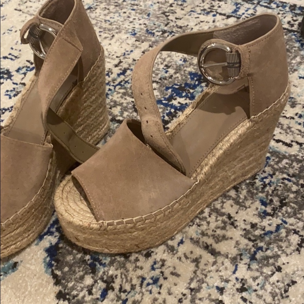 marc fisher espadrille wedge tan